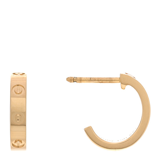 18K Yellow Gold Small LOVE Hoop Earrings