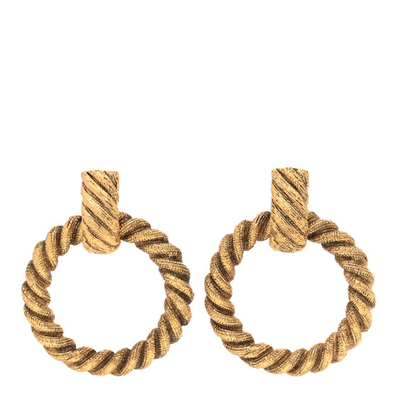 Twisted Hoop Clip On Earrings Gold