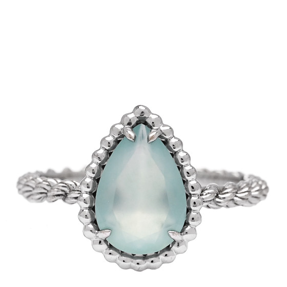 18K White Gold Aquaprase Small Serpent Boheme Ring 51 5.75