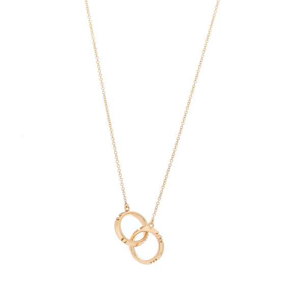 18K Rose Gold Interlocking Atlas Open Pendant Necklace