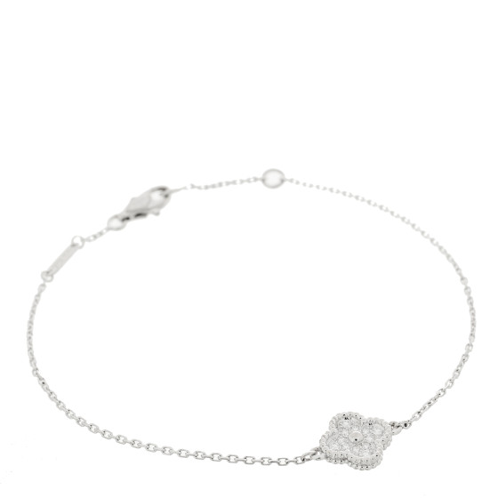 18K White Gold Diamond Sweet Alhambra Bracelet