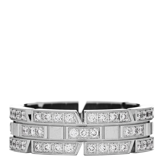 18K White Gold Diamond 6mm Tank Francaise Ring 52 6
