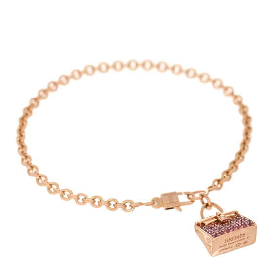 18K Rose Gold Pink Sapphire Kelly Amulettes Bracelet ST