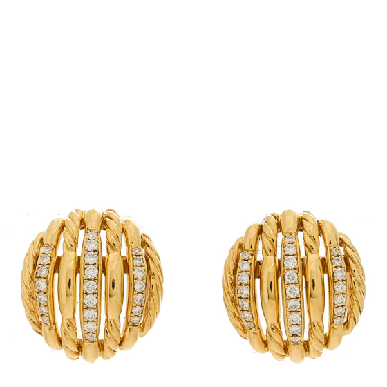 18K Yellow Gold Diamond Tides Earrings