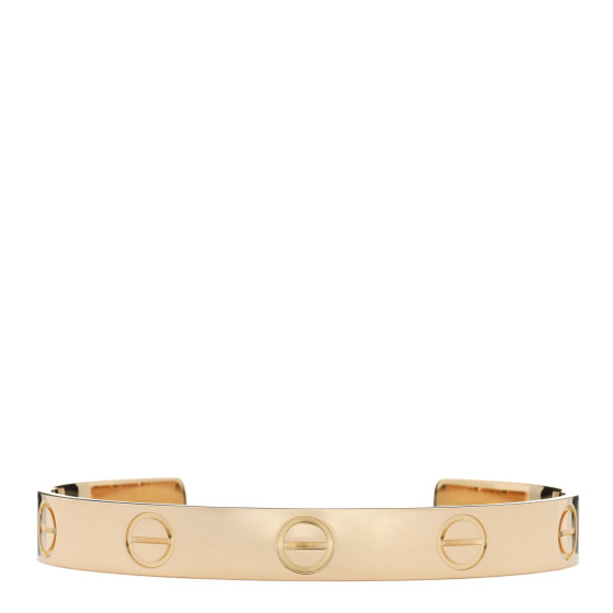 18K Yellow Gold LOVE Cuff Wide Bracelet 20