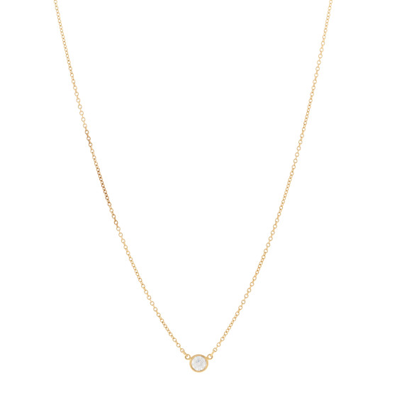 18K Yellow Gold Diamond .17ct Elsa Peretti Diamonds by the Yard Pendant Necklace