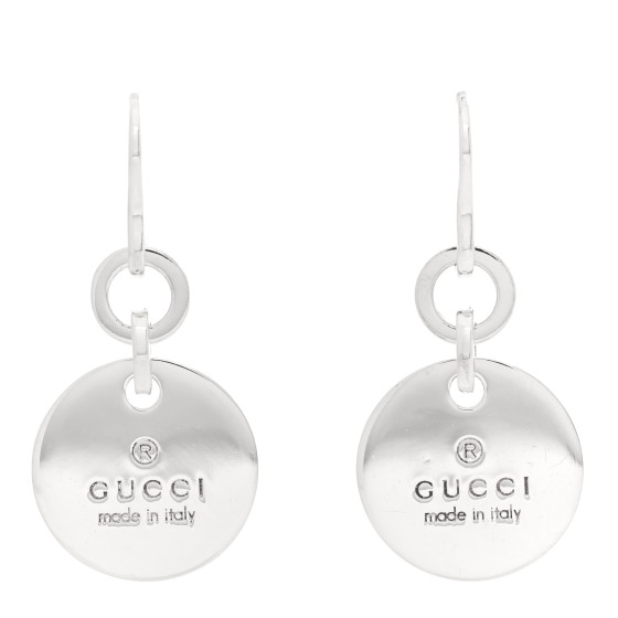 Sterling Silver Trademark Round Drop Earrings