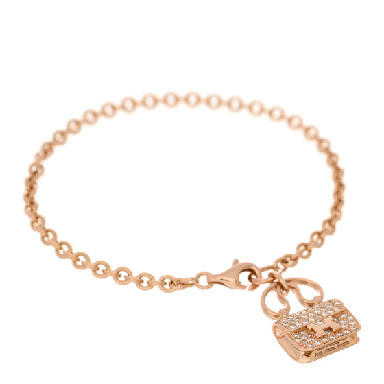 18K Rose Gold Diamond Constance Amulettes Pave Bracelet ST