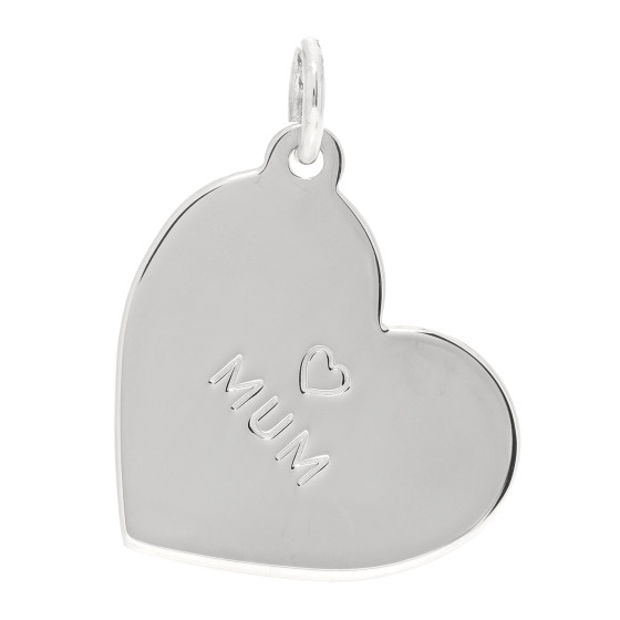 Sterling Silver Mom Heart Charm