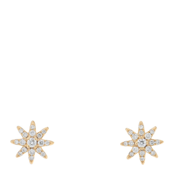 18K Yellow Gold Diamond Petite Starburst Earrings