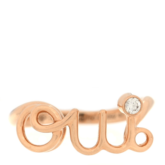 18K Rose Gold Diamond Oui Ring 47 4