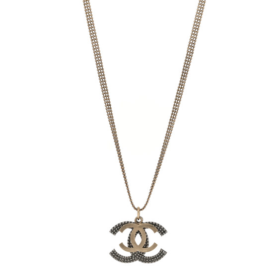 Double Chain CC Necklace Gold Silver