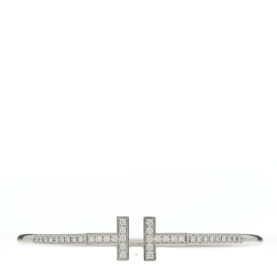 18K White Gold Diamond T Wire Pave Bracelet