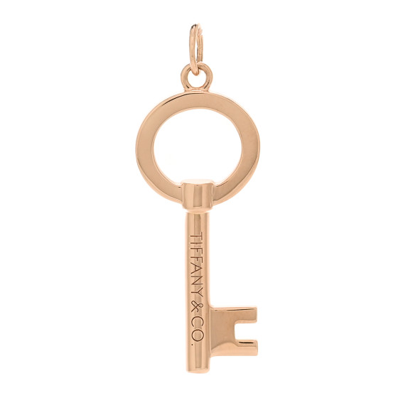 18K Rose Gold Modern Keys Open Round Key Pendant