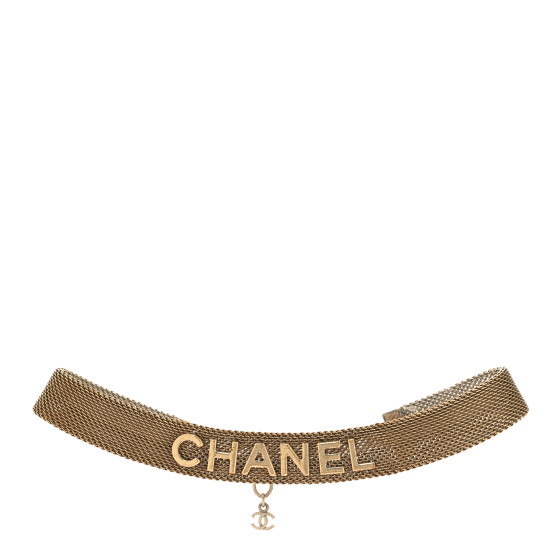 Mesh Ribbon Choker Necklace Gold