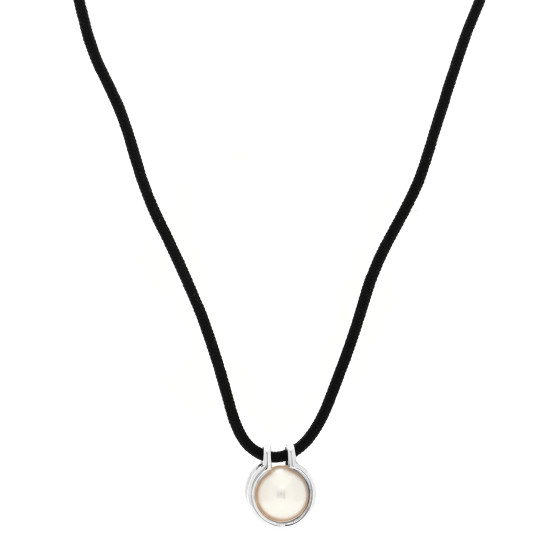 Sterling Silver Pearl HardWear Cord Necklace