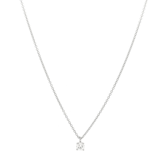 Platinum Diamond .17ct Solitaire Pendant Necklace
