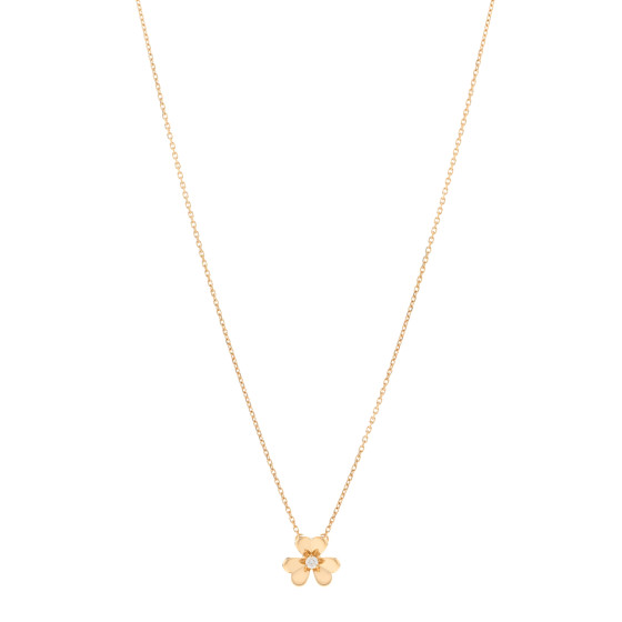 18K Yellow Gold Diamond Mini Frivole Pendant Necklace