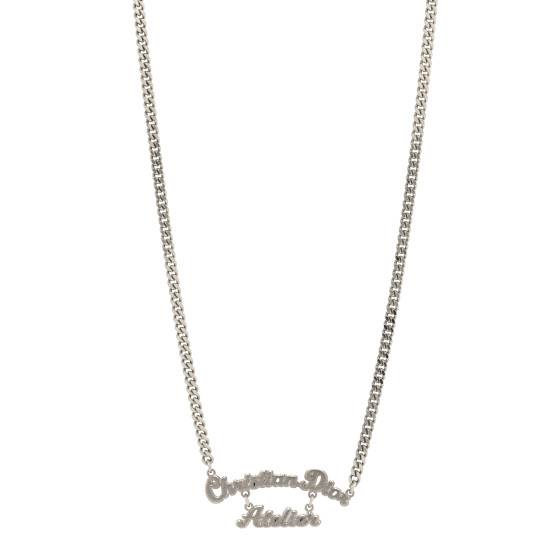 Metallic Logo Atelier Necklace Silver