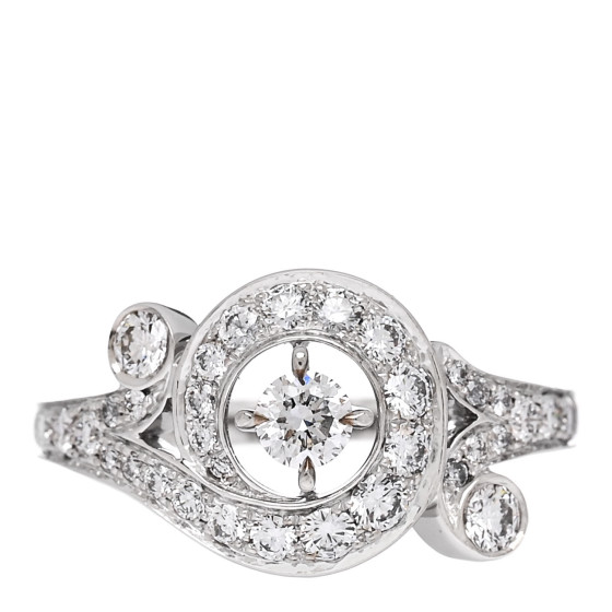 18K White Gold Diamond Nid du Paradis Ring 50 5.25