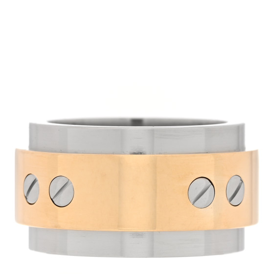 18K Yellow Gold Stainless Steel 12mm Santos Ring 51 5.75
