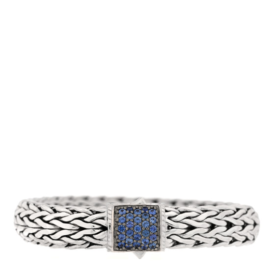 Sterling Silver Blue Sapphire 10.5mm Classic Chain Bracelet
