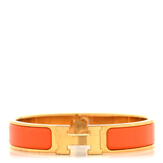 Enamel Narrow Clic Clac H Bracelet GM Orange
