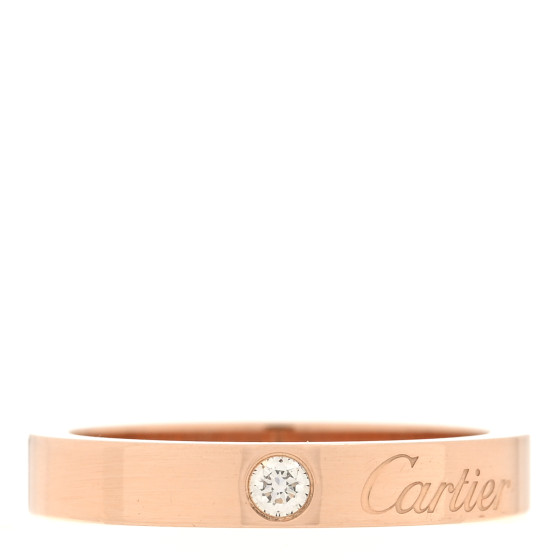 18K Pink Gold Diamond 3mm C De Cartier Wedding Band Ring 47 4