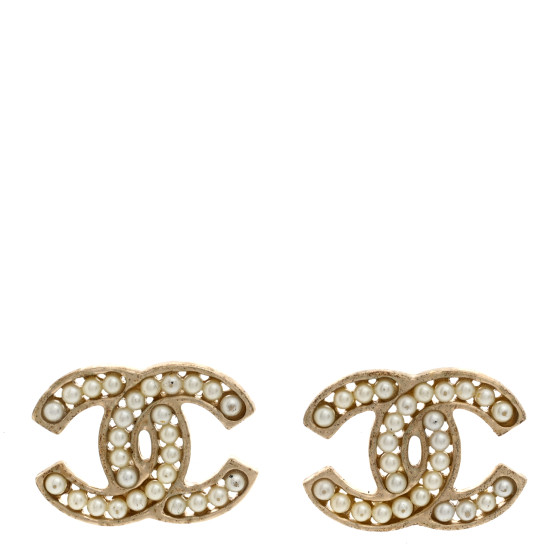 Pearl CC Earrings Light Gold