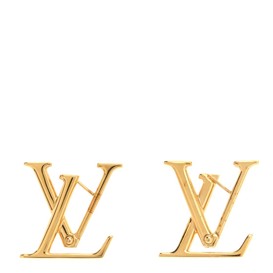 Metal Macro LV Earrings Gold