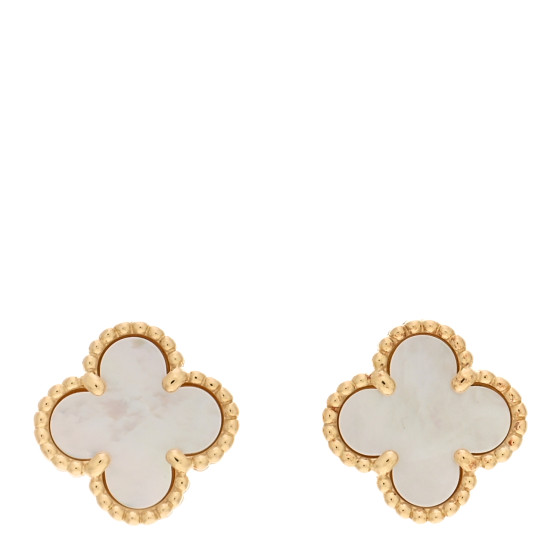 18K Yellow Gold Mother of Pearl Sweet Alhambra Earrings