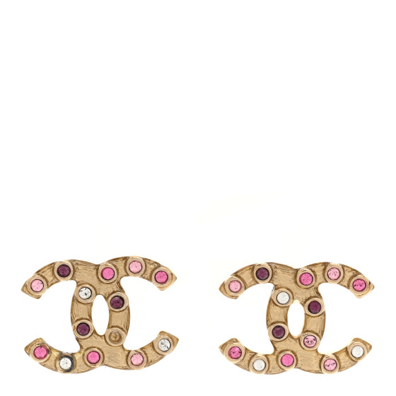 Crystal CC Earrings Gold Multicolor