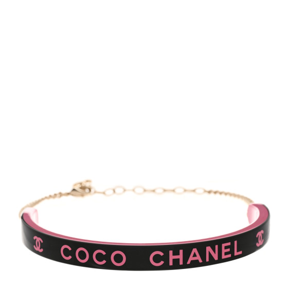 Resin Logo Choker Pink Black
