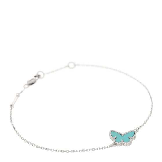 18K White Gold Turquoise Sweet Alhambra Butterfly Bracelet