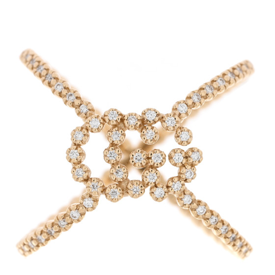 18K Yellow Gold Diamond Running G Cross Ring 50 5.25