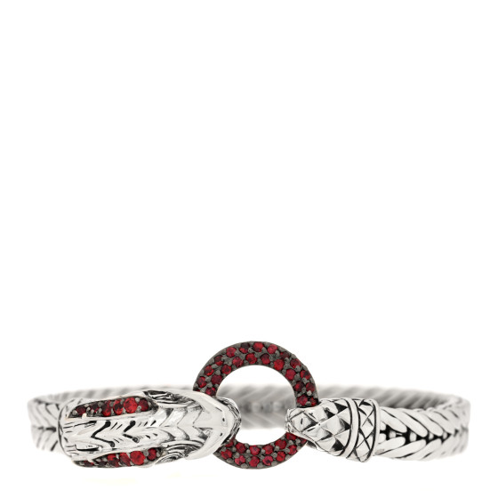 Sterling Silver Ruby Legends Naga Station Bracelet