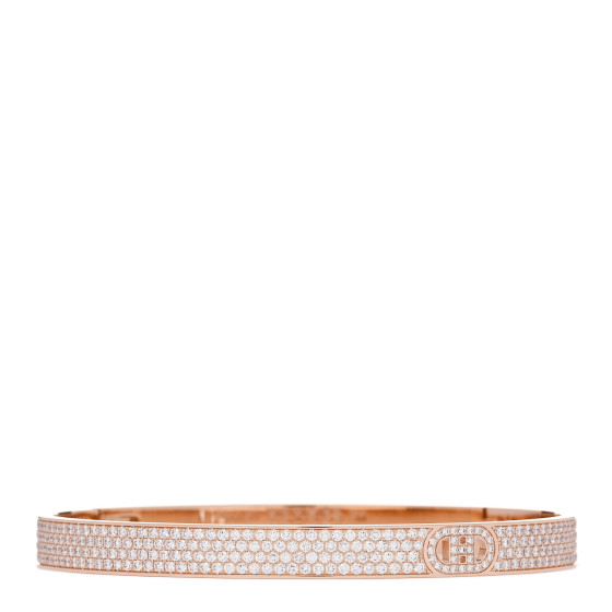 18K Rose Gold Pave Diamond H D'Ancre Bracelet SH