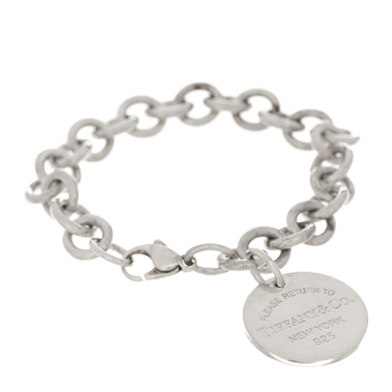 Sterling Silver Return to Tiffany Round Tag Charm Bracelet