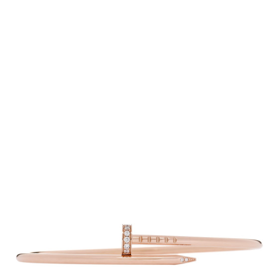 18K Pink Gold Diamond Small Juste Un Clou Bracelet 17