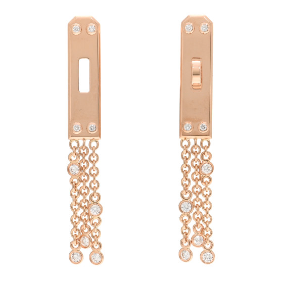 18K Rose Gold Diamond Kelly Gavroche Earrings