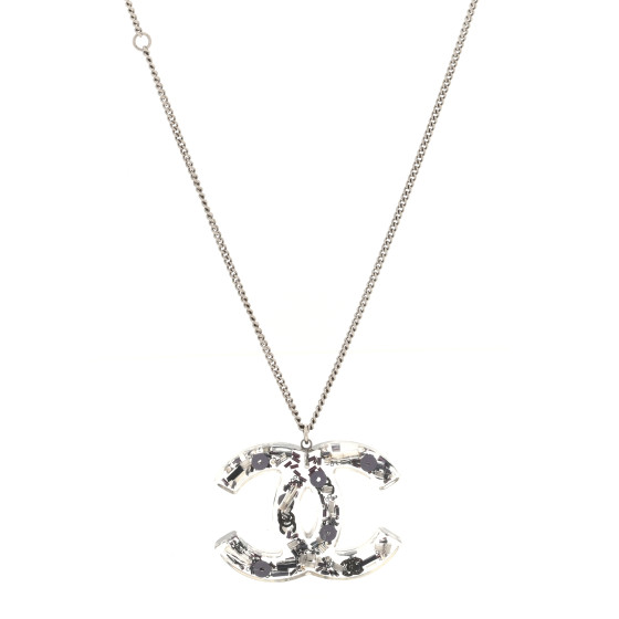 Resin CC Necklace Silver