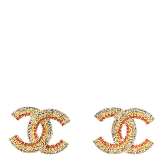 Crystal CC Earrings Gold Multicolor