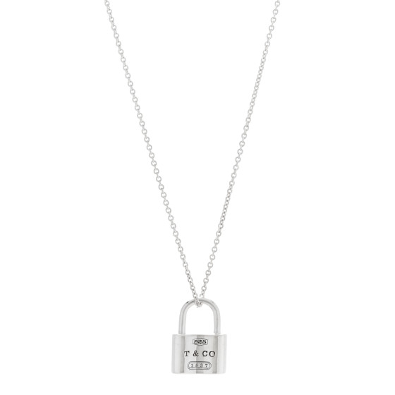 Sterling Silver 1837 Lock Charm Pendant Necklace