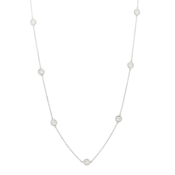 Platinum Diamond Elsa Peretti 1.54ctw Diamonds by the Yard 11 Station Necklace