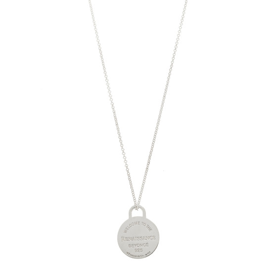 Sterling Silver Return to Tiffany X Beyonce Renaissance Round Tag Pendant Necklace