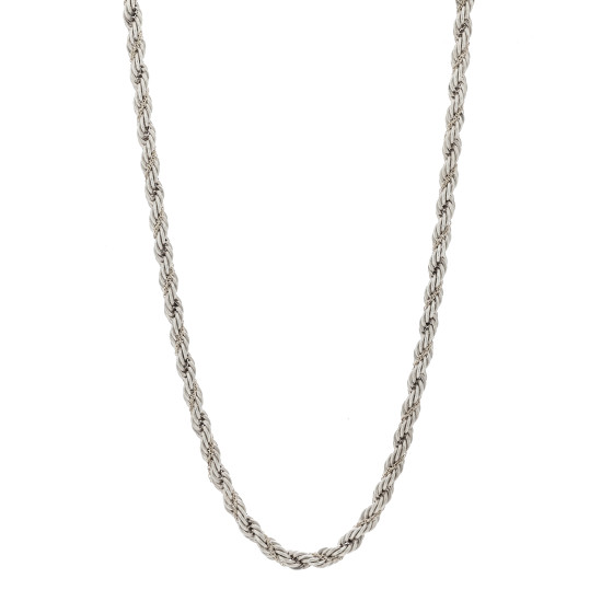 Sterling Silver 18K Yellow Gold Rope Chain Necklace 22"