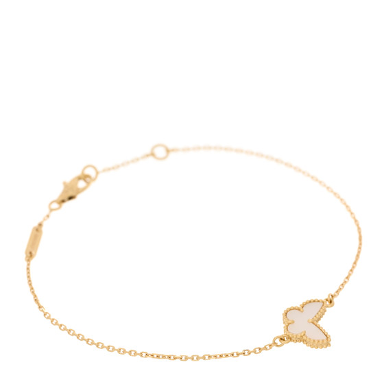 18K Yellow Gold Mother of Pearl Sweet Alhambra Butterfly Bracelet