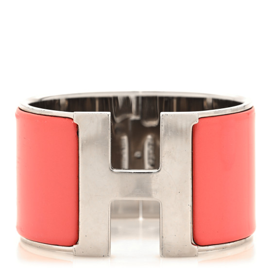Enamel Extra Wide Clic Clac H Bracelet GM Rouge Corail