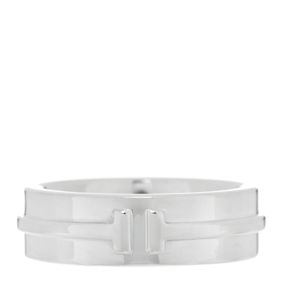 Sterling Silver Tiffany T Wide Band Ring 52 6