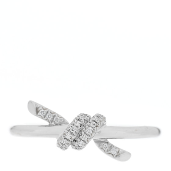 18K White Gold Diamond Small Knot Ring 47 4
